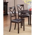 East West Furniture East West Furniture BC-CAP-LC Boston Dining Chairs with Faux Leather Seat in Cappuccino - Set of 2 BOC-CAP-LC